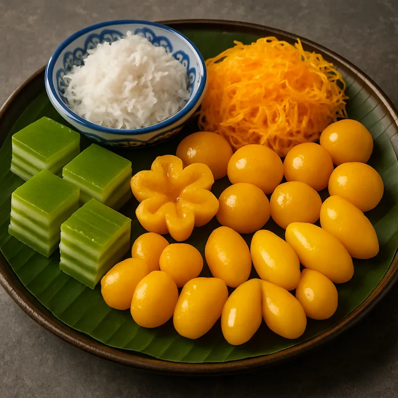 Khanom Waan (Thailändische Süßigkeitenplatte)