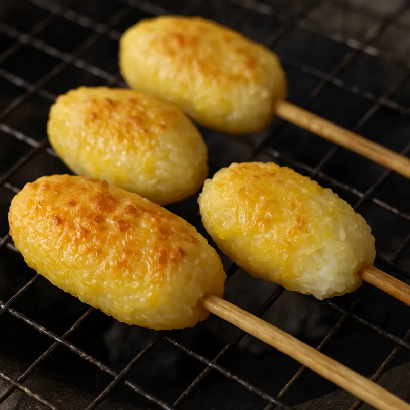 Khao Ji (Gegrillter Klebreis mit Ei-Kruste)