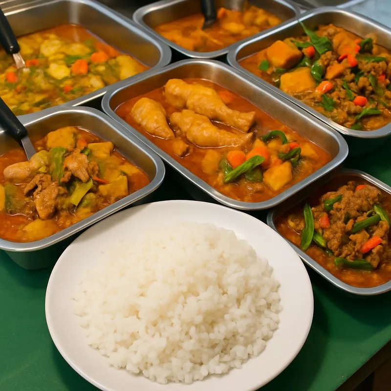 Khao Kaeng Shop – Reis mit verschiedenen Currys