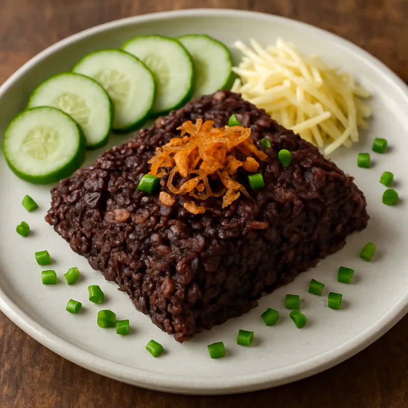 Khao Kan Jin (Nordthailändischer Blutreis-Kuchen)