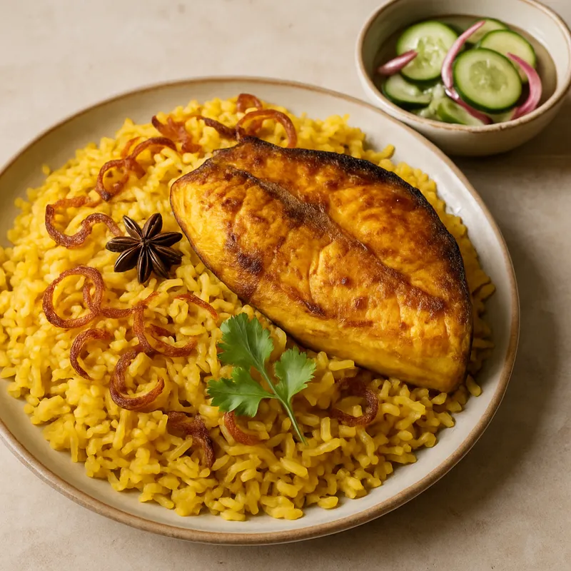 Khao Mok Pla (Südthailändisches Fisch-Biryani)