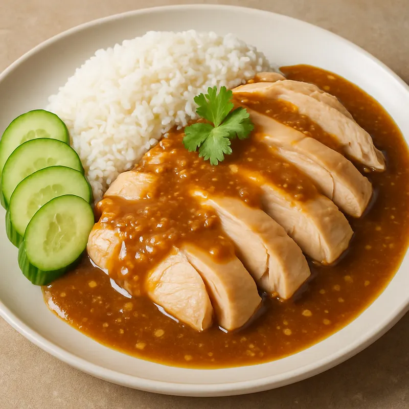 Khao Na Gai (Hähnchen-Soßen-Reis Klassiker)