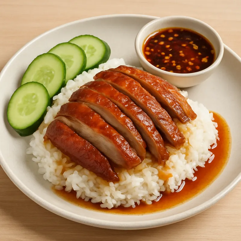 Khao Na Pet (Gebratene Ente über Reis)