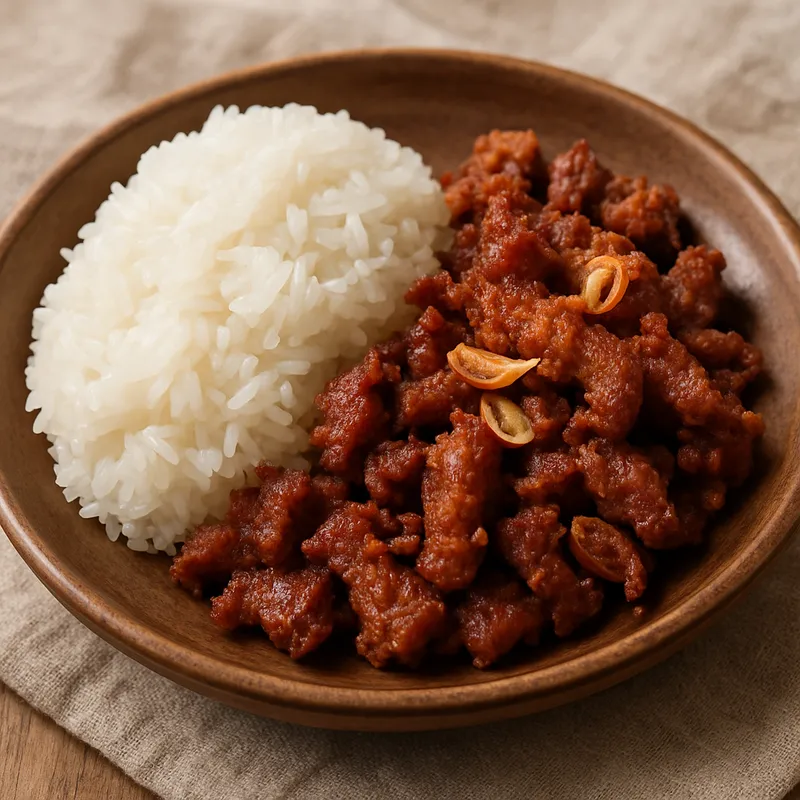 Khao Niew Moo Thod (Klebreis mit gebratenem Schweinefleisch)