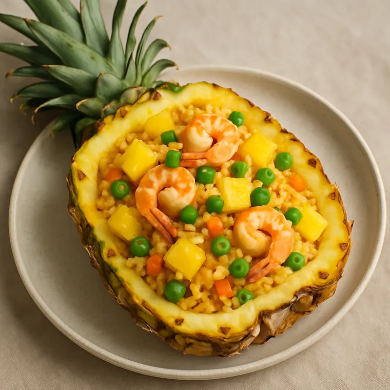 Khao Op Sapparot (Gebackener Ananasreis)