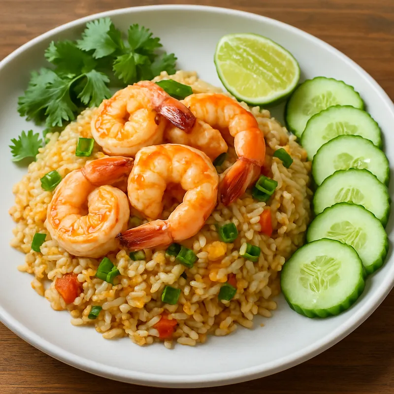 Khao Pad Goong (Gebratener Reis mit Garnelen)