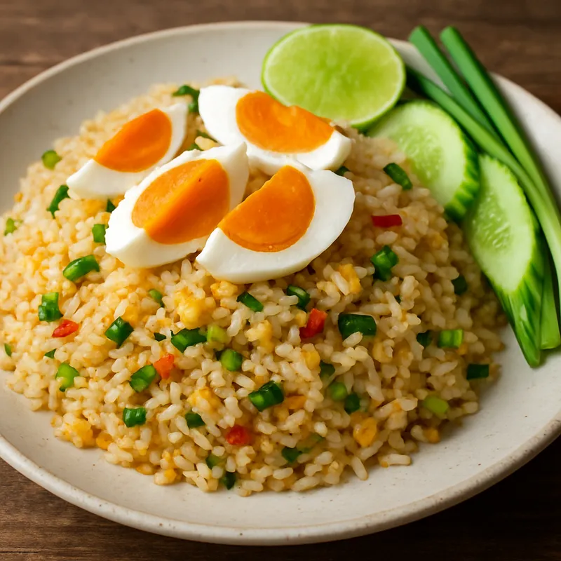 Khao Pad Khai Kem (Gebratener Reis mit Salzei)