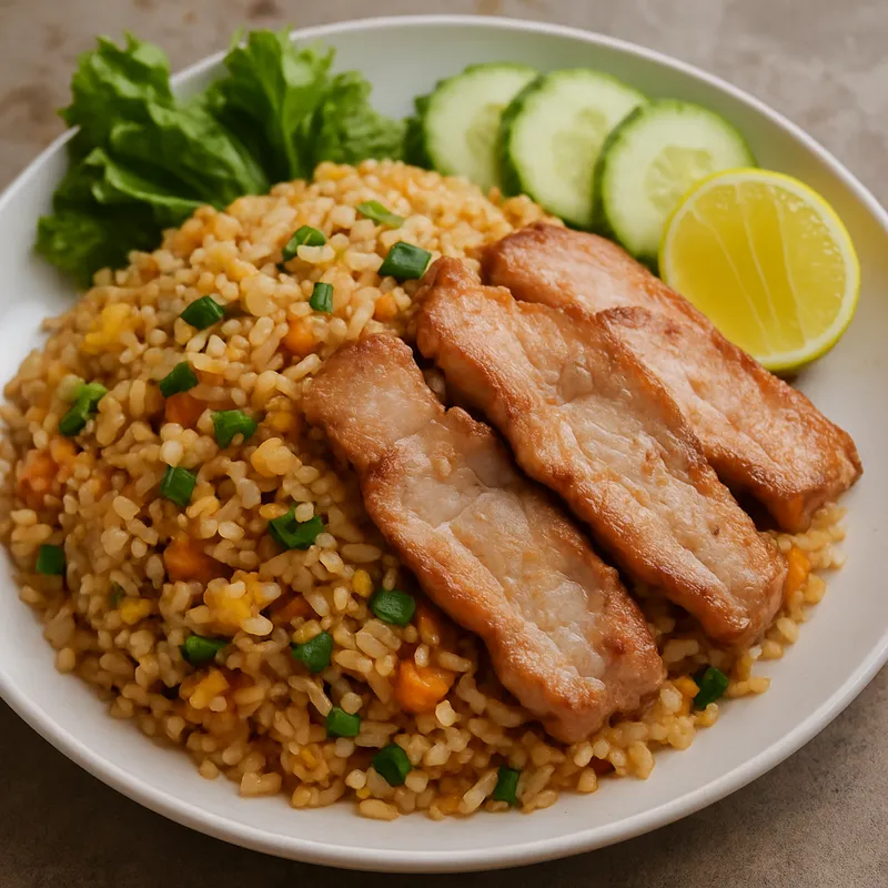 Khao Pad Moo (Gebratener Reis mit Schweinefleisch)
