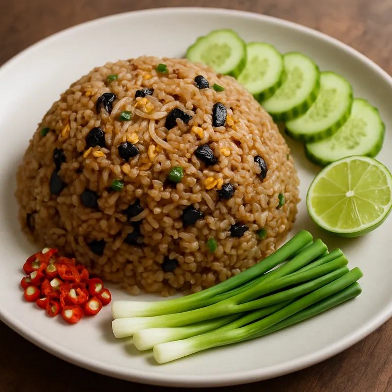 Khao Pad Nam Liab (Gebratener Reis mit Sojasoße)