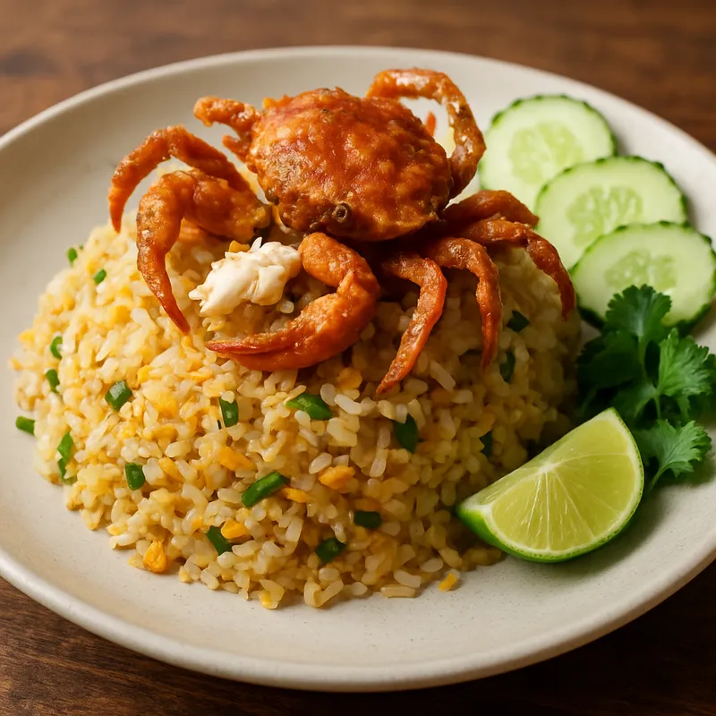 Khao Pad Poo Nim (Gebratener Reis mit Taschenkrebs)