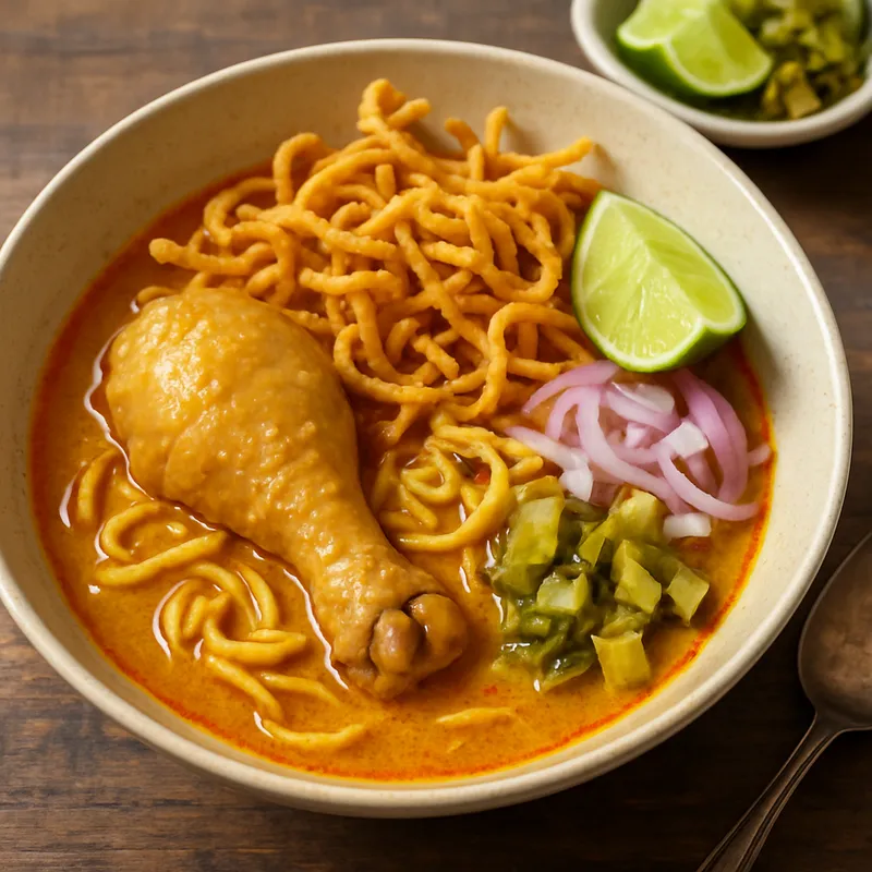 Khao Soi Gai (Nordthailändisches Curry-Nudel-Huhn)