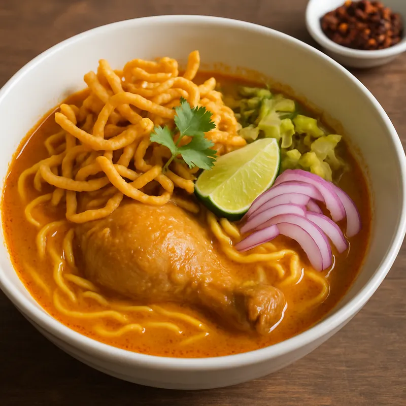 Khao Soi (Klassische Curry-Nudelsuppe aus Chiang Mai)