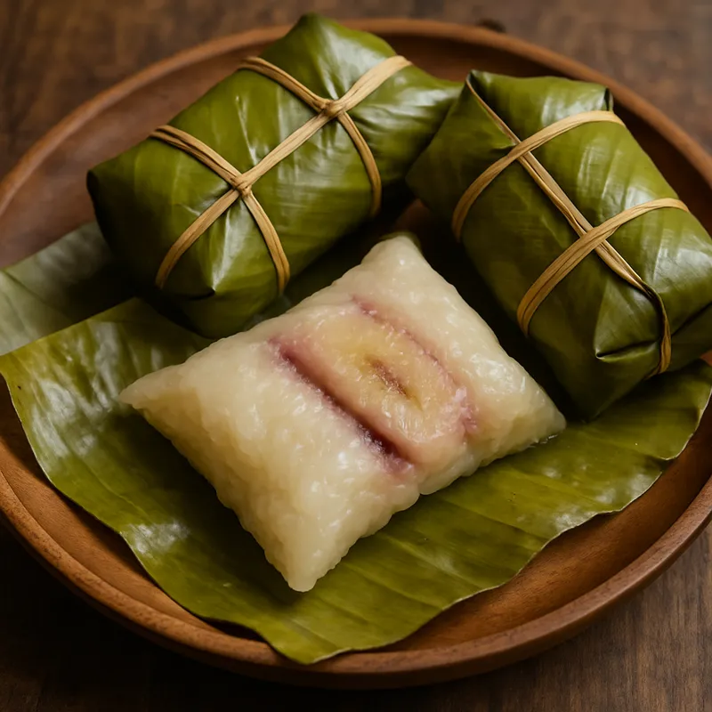 Khao Tom Mad (Gedämpfter Klebreis mit Banane)