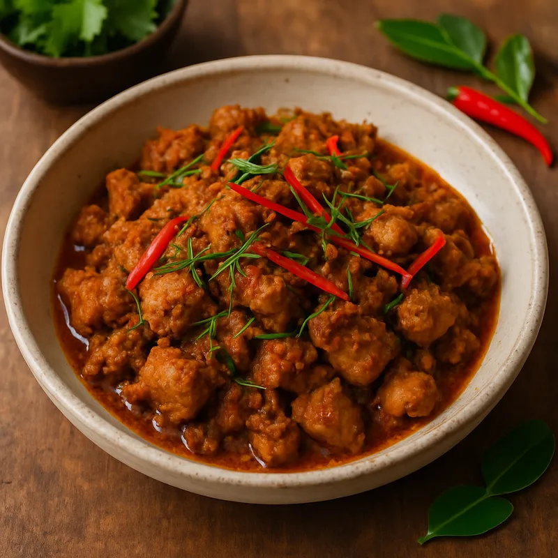 Khua Kling Moo (Südthailändisches trockenes Schweinefleisch-Curry)