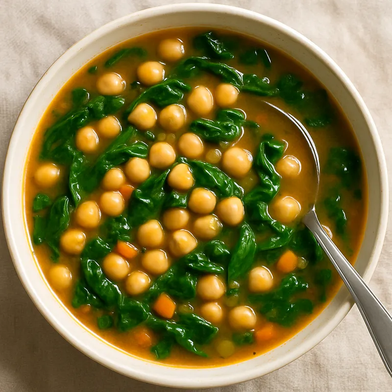 Kichererbsensuppe mit Spinat