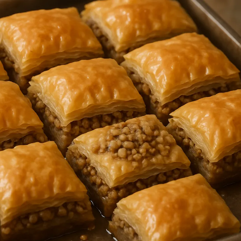 Klassisches Baklava mit Nussfüllung