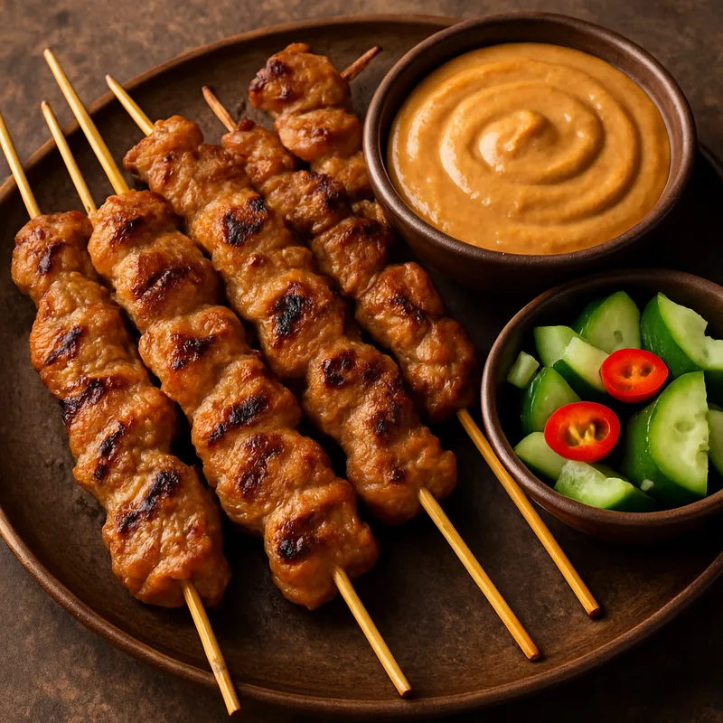 Klassisches Schweinefleisch-Satay