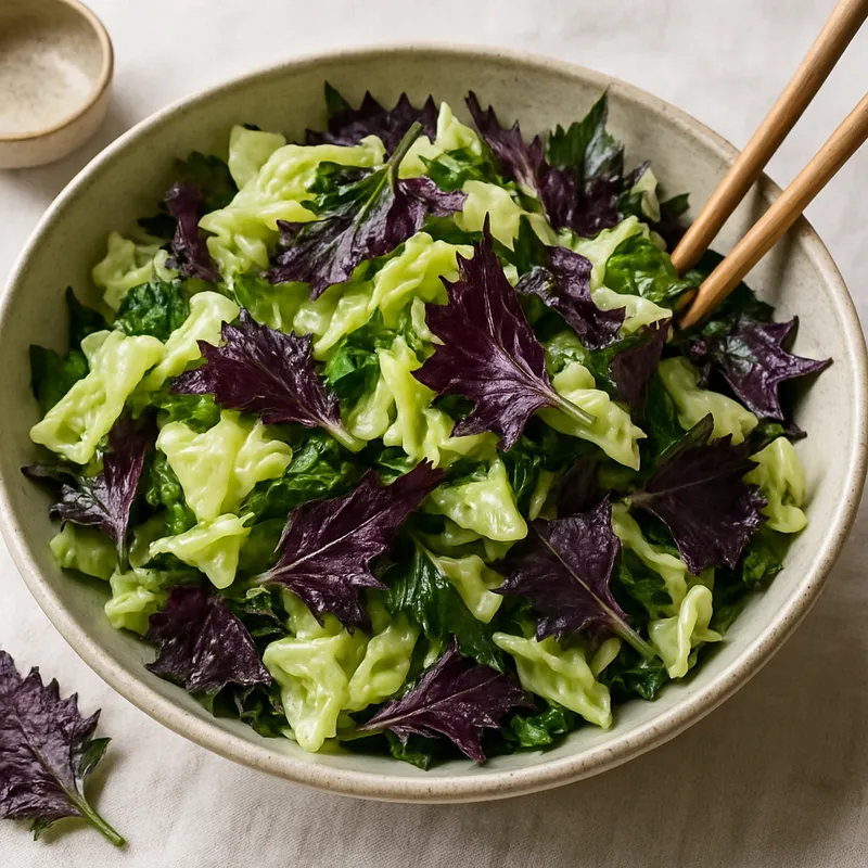 Kohl- und Shiso-Salat