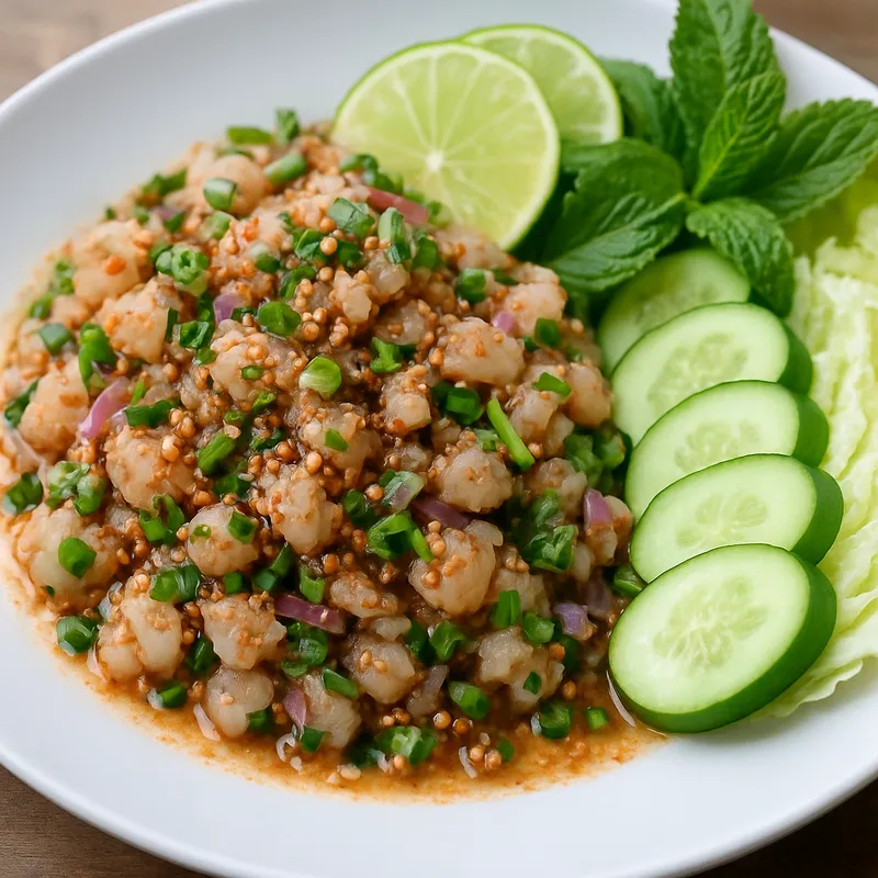 Koi Pla (Isan Rohfischsalat)