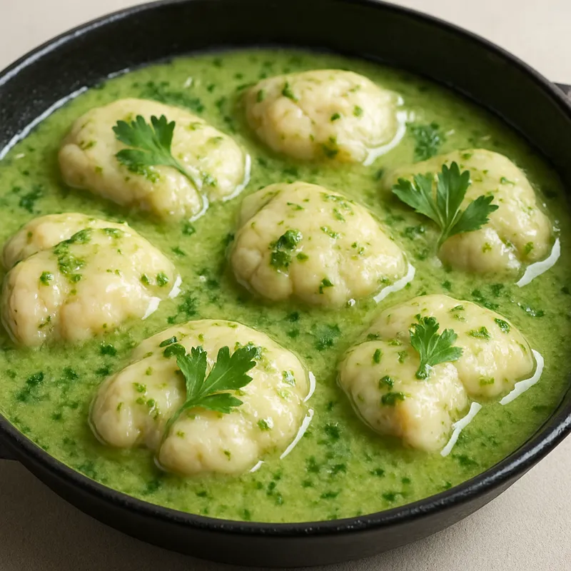 Kokotxas en Salsa Verde (Fischbäckchen in grüner Sauce)
