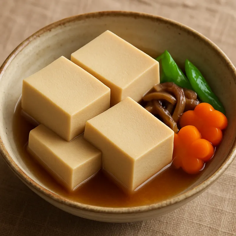 Koya Dofu no Nimono (Geschmorter gefriergetrockneter Tofu)