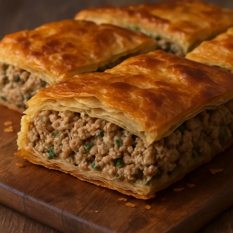 Kreatopita Thessalien (Fleischpastete aus Thessalien)