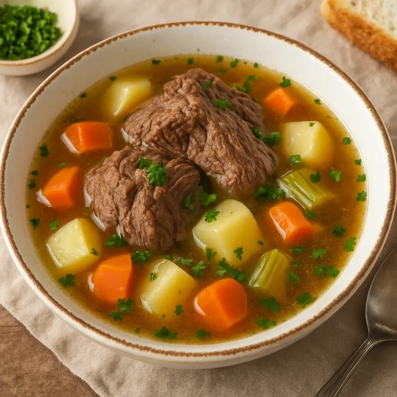 Kreatosoupa (Griechische Fleischbrühensuppe)