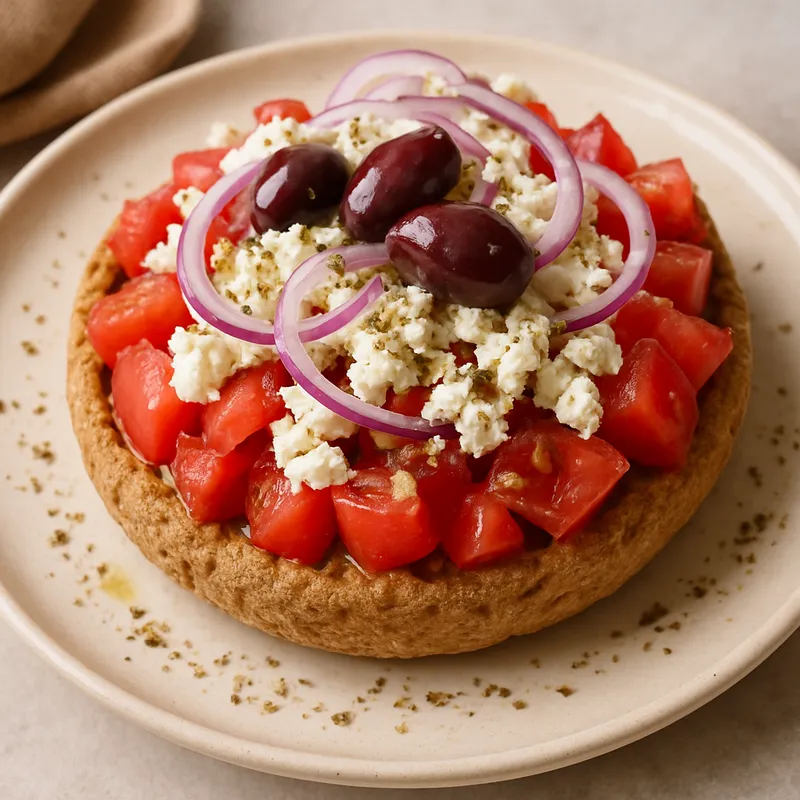 Kretisches Dakos (Kretischer Gerstenzwieback-Salat)