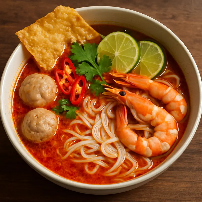 Kuay Teow Tom Yum Scharfe Nudelsuppe