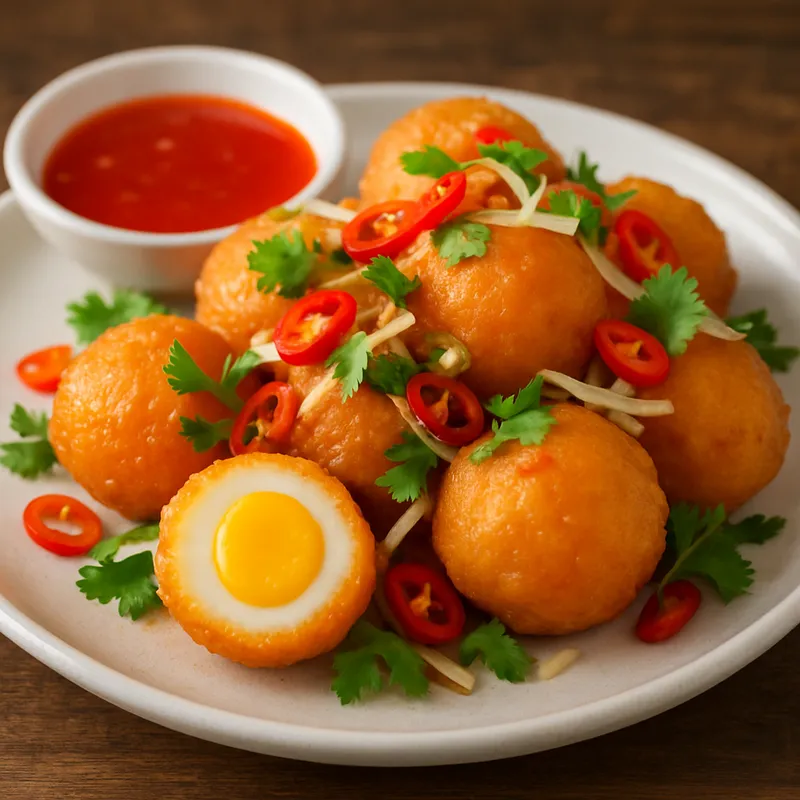 Kwek Kwek Thai Style gebratene Wachteleier