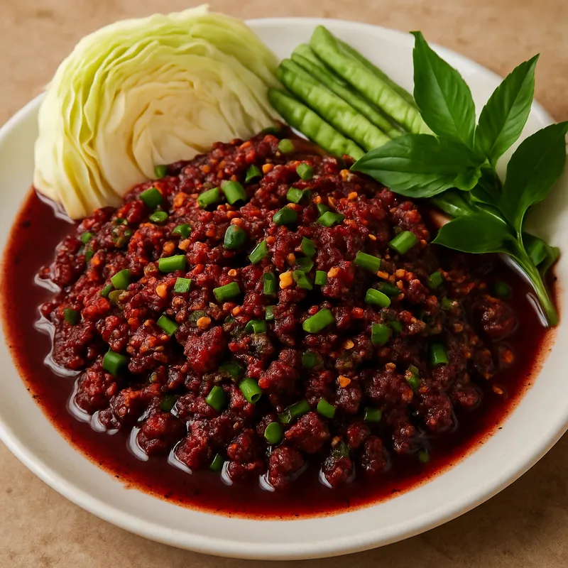 Laab Leuat Neua (Blut-Laab mit Rindfleisch aus Isan)