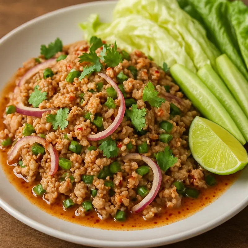 Laab Moo (Würziger Hackfleischsalat aus Isan)