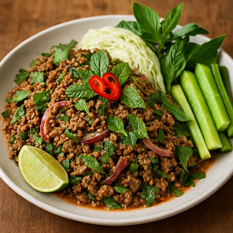 Laab Ped (Würziger Entenhack-Salat)