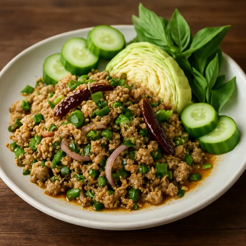 Lab Lanna Klassisch (Nordthailändischer Gewürzfleischsalat)