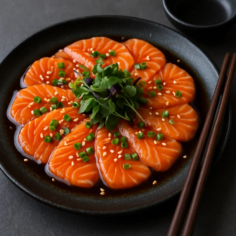 Lachs-Carpaccio auf japanische Art