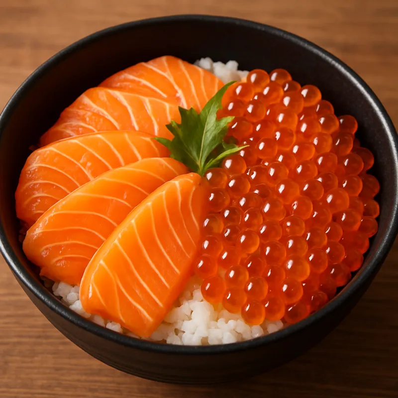 Lachs und Ikura Don (Lachs und Lachsrogen Reisschüssel)
