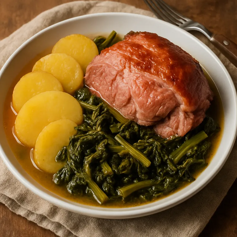 Lacón con Grelos (Galicisches Schweineschulter mit Rübstiel)