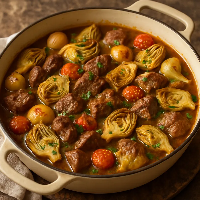 Lammfleisch-Artischocken-Auflauf