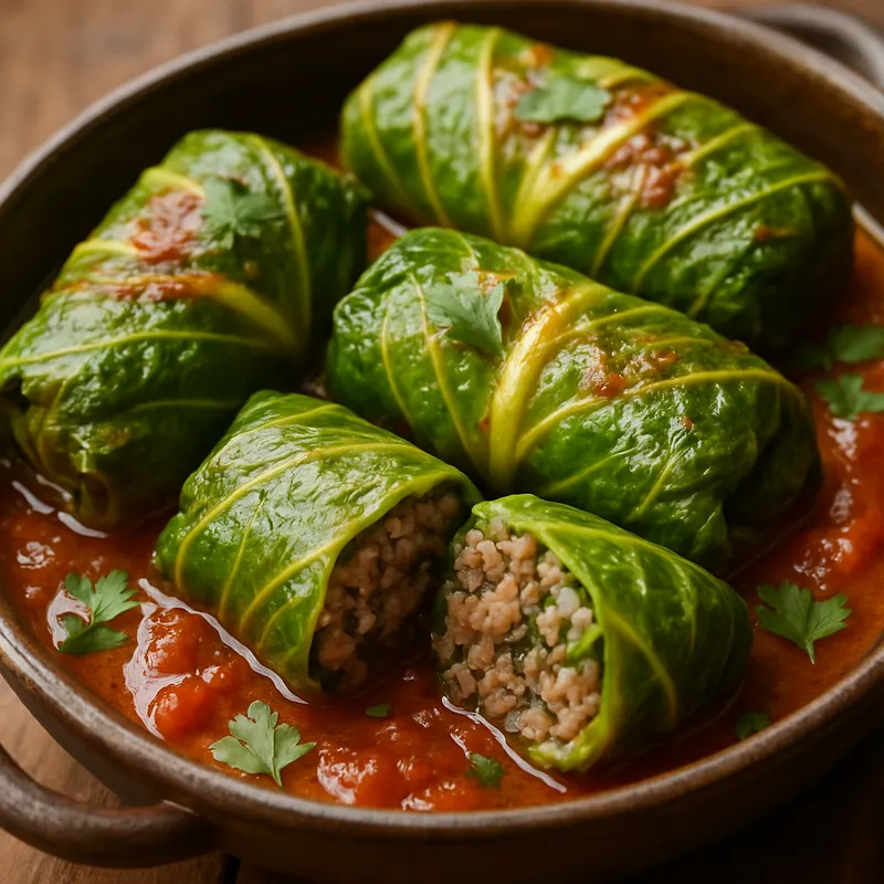 Gefüllter Kohl mit Lamm und Reis
