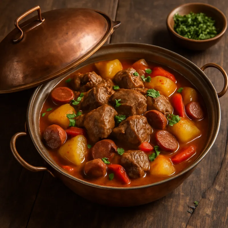 Lamm-Cataplana (Portugiesischer Lammeintopf)