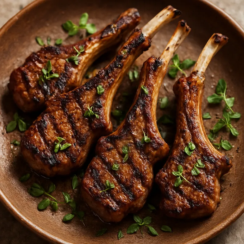 Gegrillte Lammrippchen mit Oregano