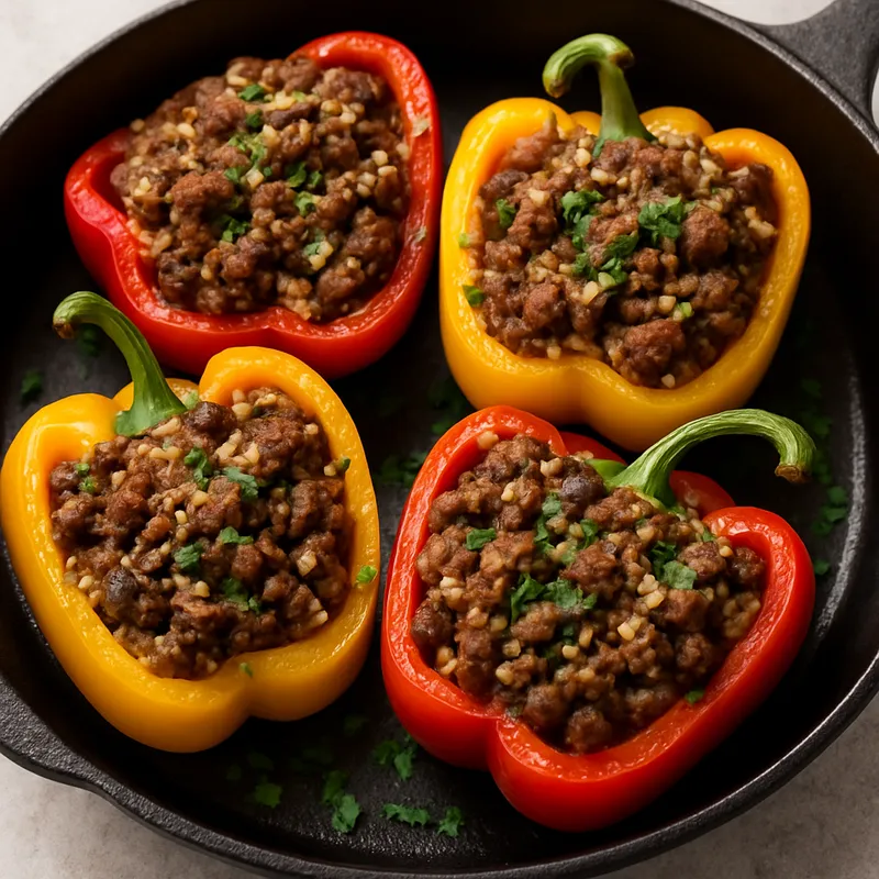 Gefüllte Paprika mit Lammhack