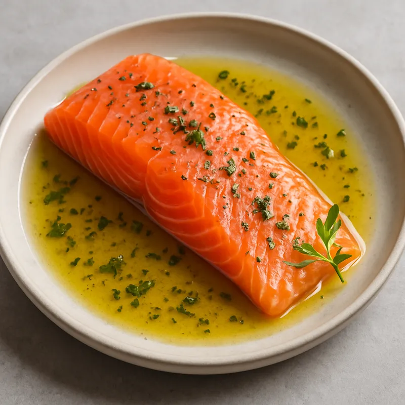 Langsam gegarter Confit-Lachs