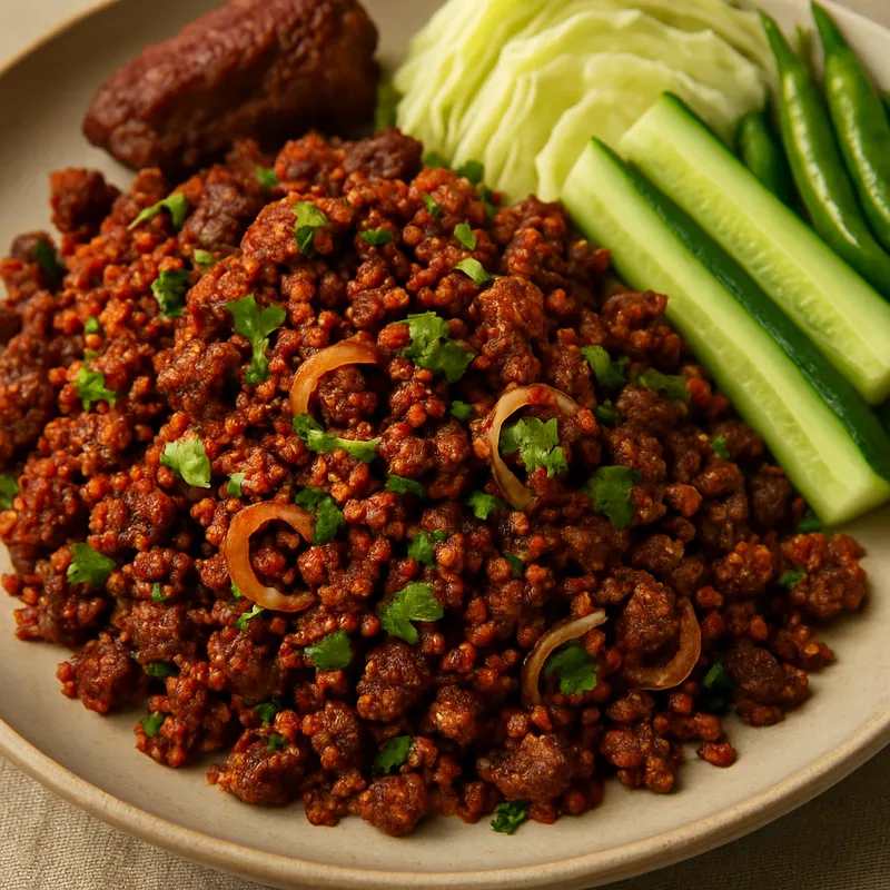 Larb Kua (Nordthailändisches gebratenes Laab)