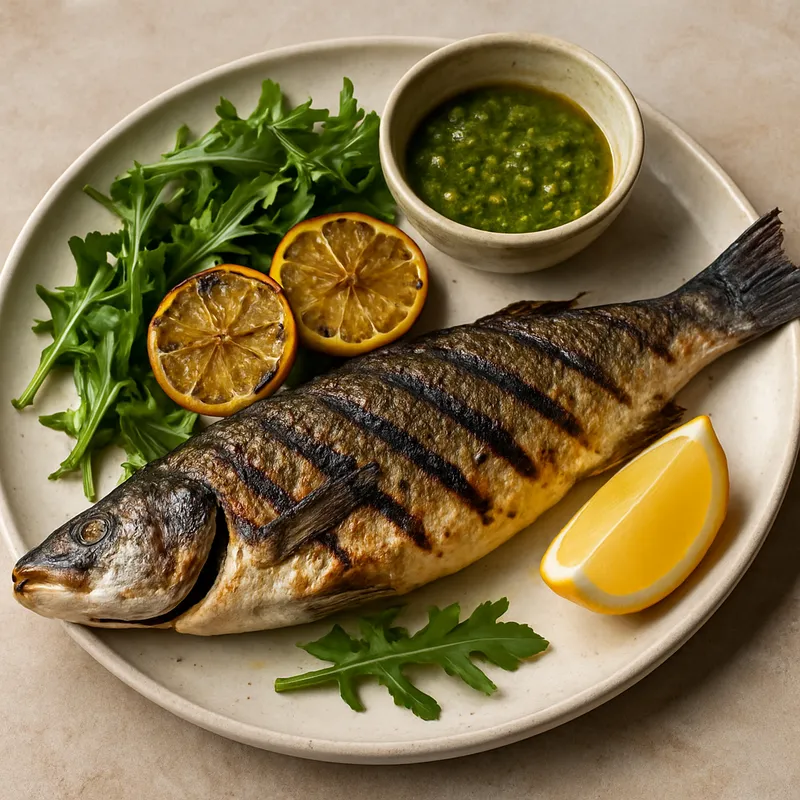 Lavraki Scharas (Gegrillter Wolfsbarsch)