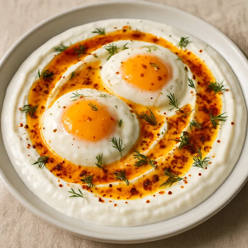 Çılbır (Türkische pochierte Eier in Joghurt)