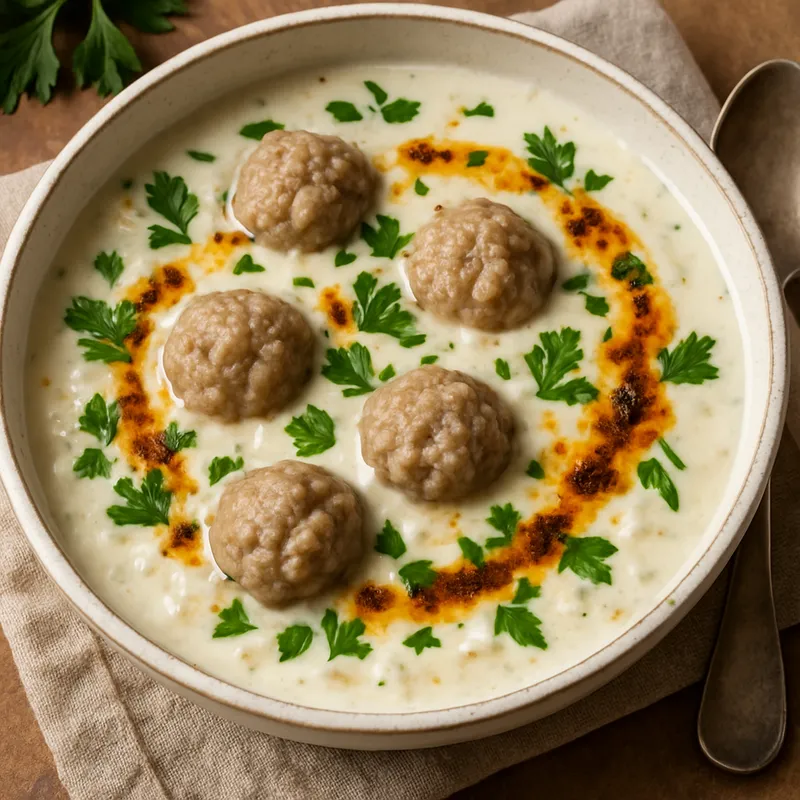 Lebeniye Çorbası (Joghurt-Fleischbällchensuppe)