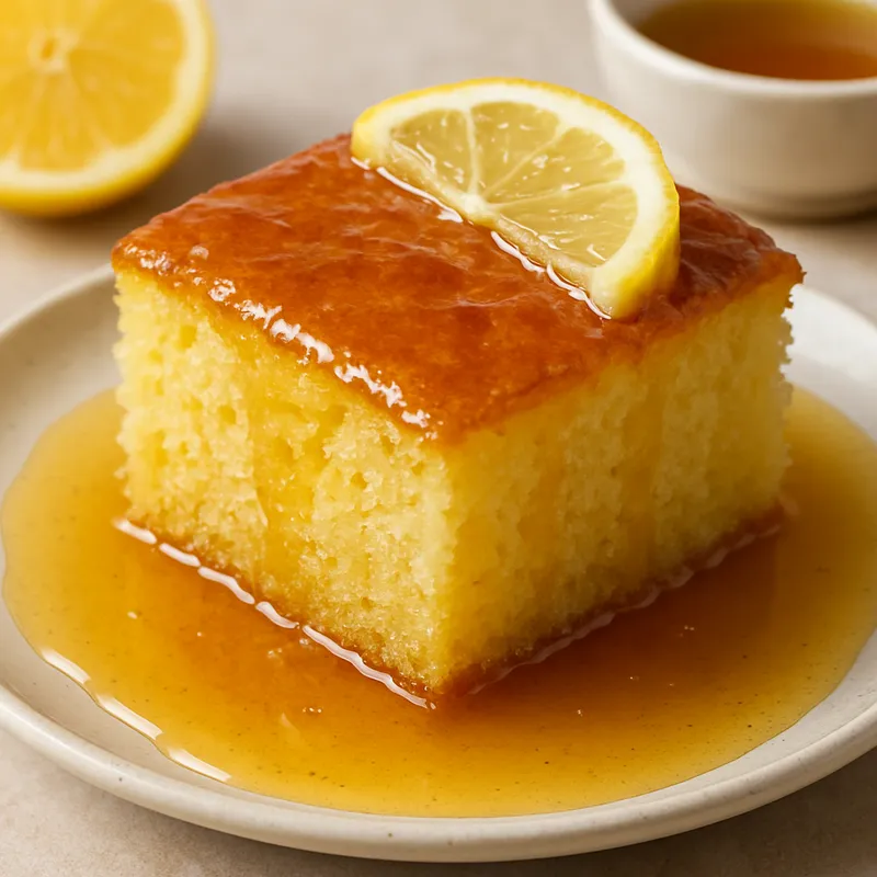 Zitronenkuchen mit Siruptränke