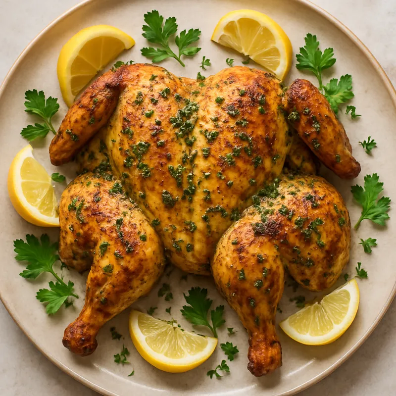 Zitronen-Kräuter-Spatchcock-Hähnchen