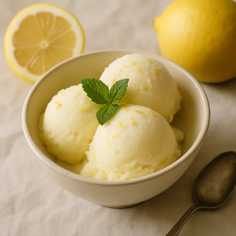 Zitronensorbet auf Portugiesische Art